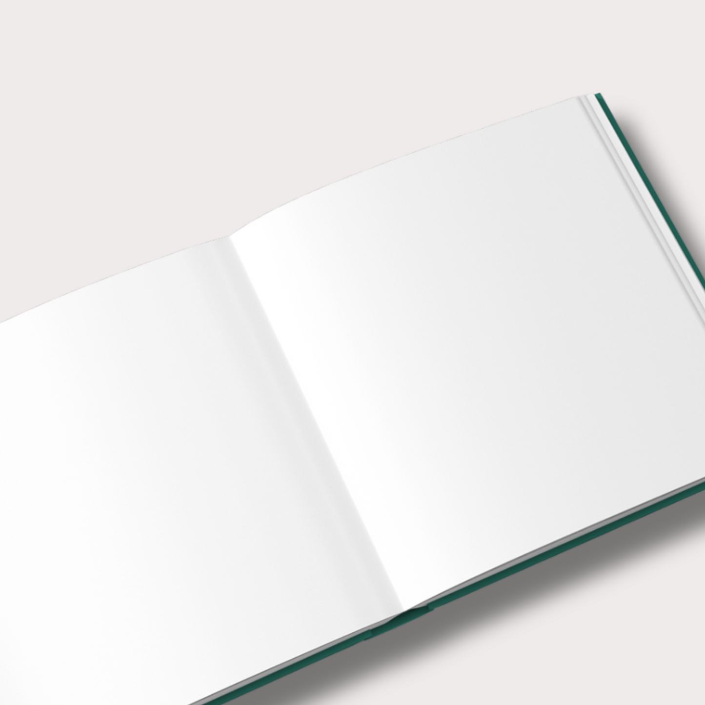 Offenes Buch mit weißen Blankoseiten zum Gestalten.