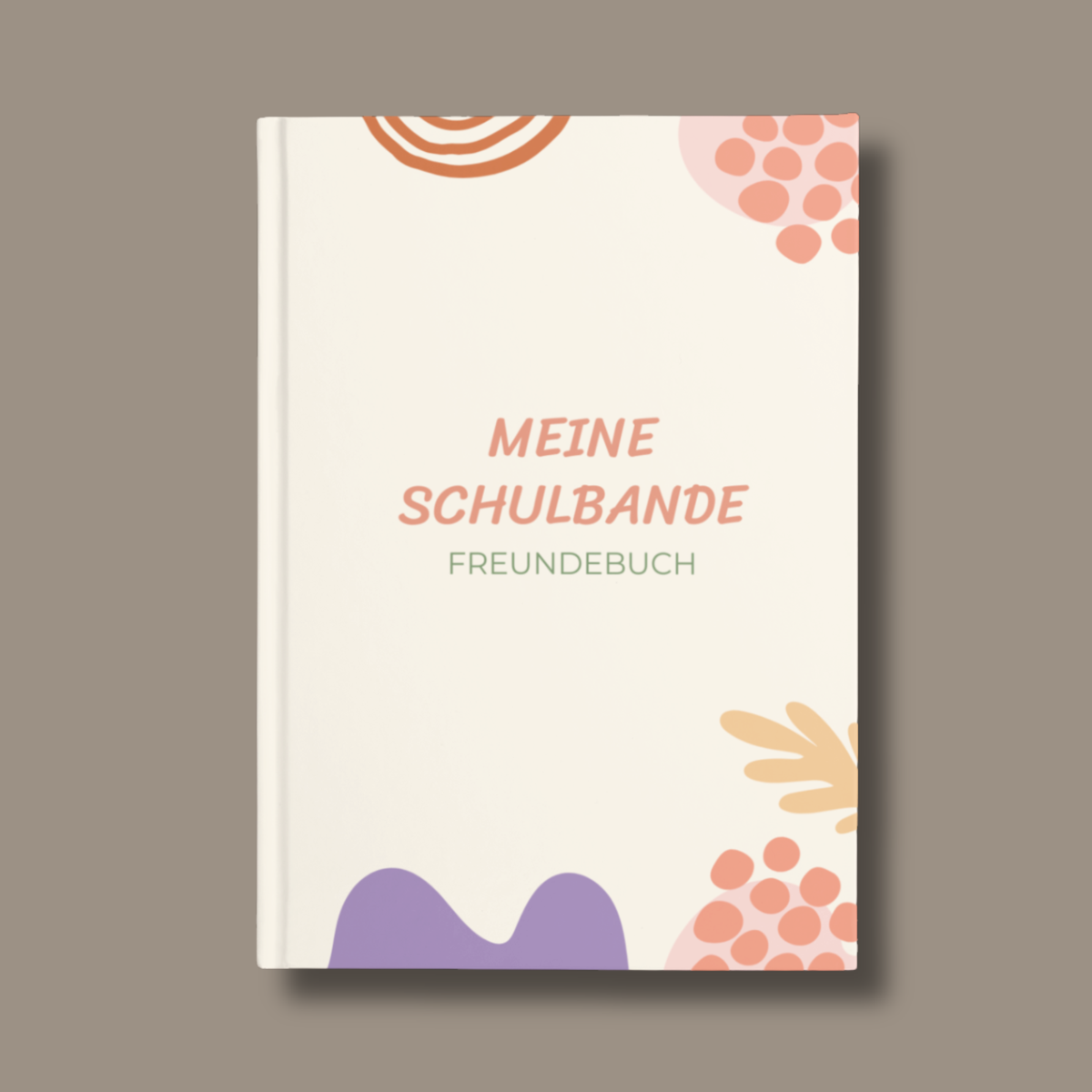 Freundebuch Meine Schulbande mit pastellgelbem Hardcover und bunten grafischen Formen