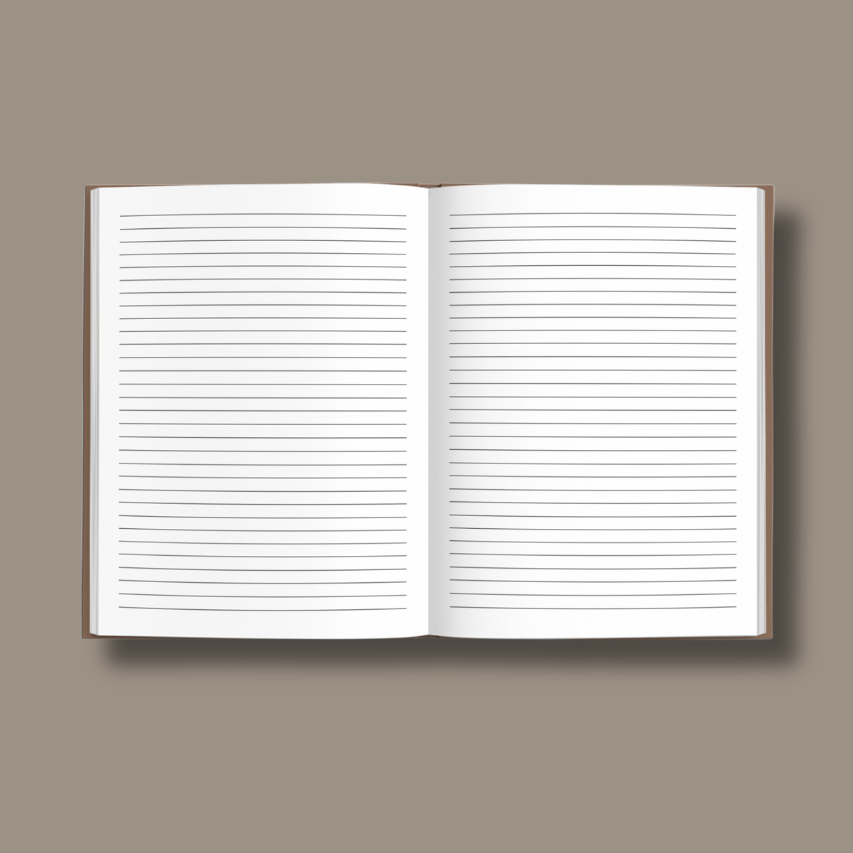 Aufgeschlagenes ARCO Notizbuch mit linierten Innenseiten aus 120 g/m² Recyclingpapier
