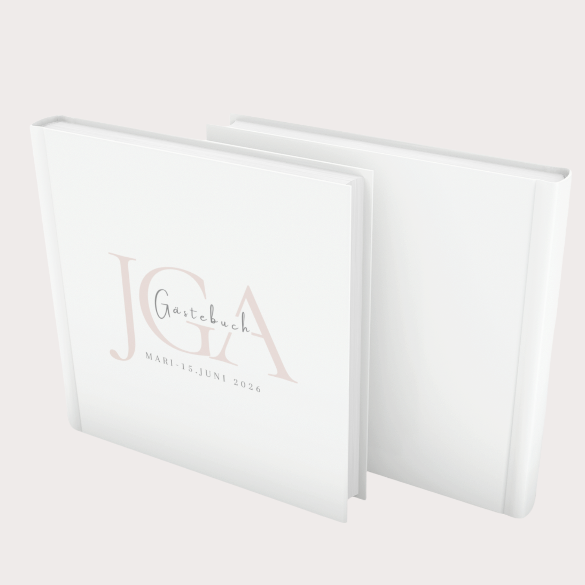 JGA Gästebuch Hardcover Vorder- und Rückseite in Cremeweiß 21x21 cm, minimalistisches Gästebuch für Junggesellinnenabschied mit hochwertigem Einband