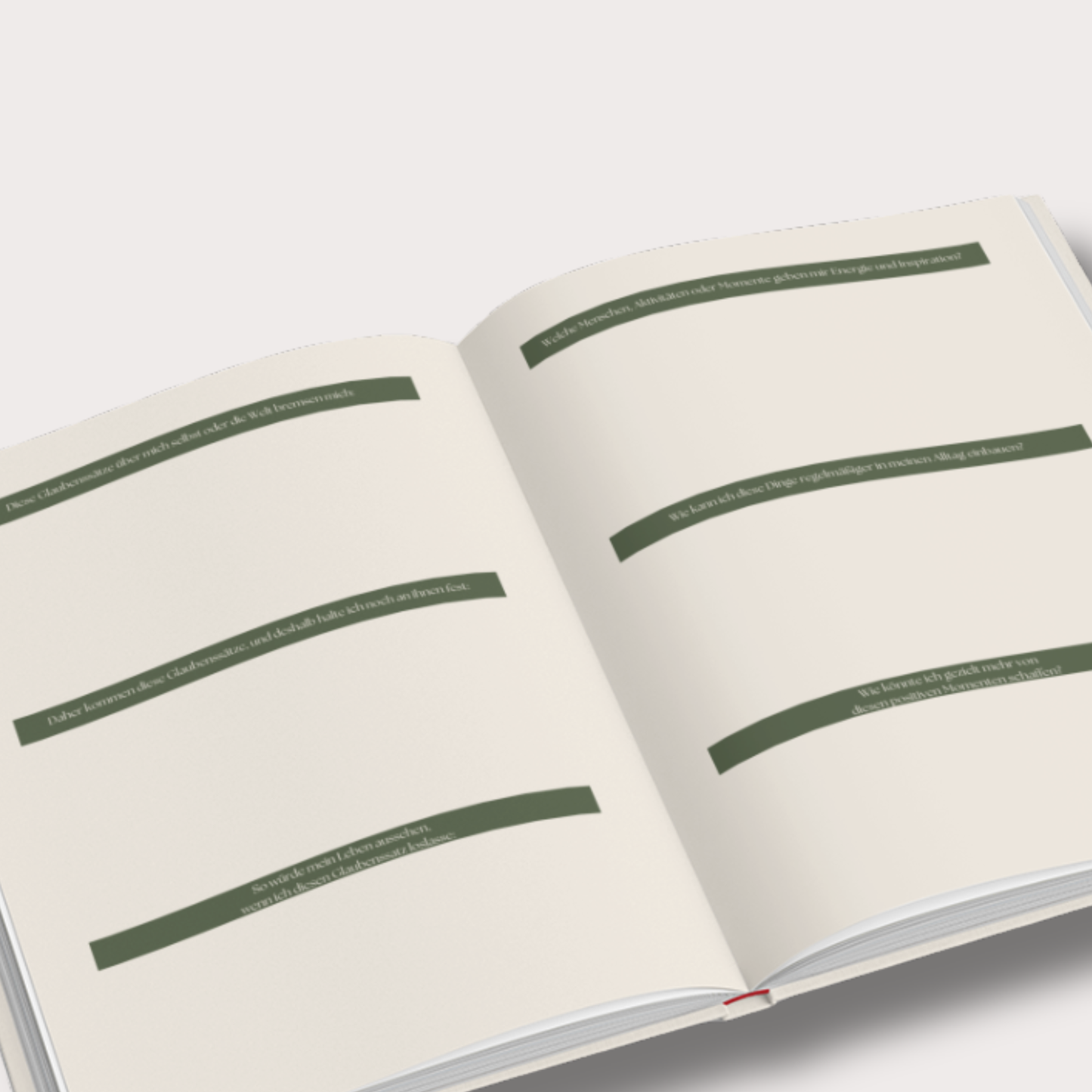 Geführtes Vision Journal 2027 Mira mit Reflexionsfragen und viel Freiraum zum Schreiben und Festhalten eigener Gedanken.