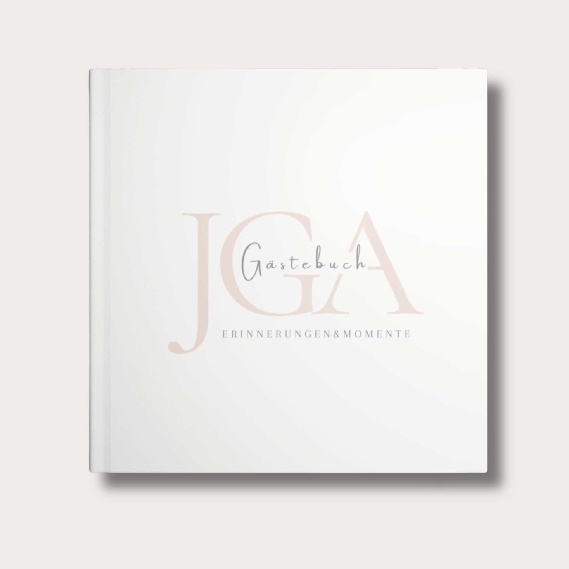 JGA Gästebuch Hardcover 21x21 cm in Cremeweiß ohne Personalisierung, schlichtes modernes Design für Junggesellinnenabschied und Team Braut