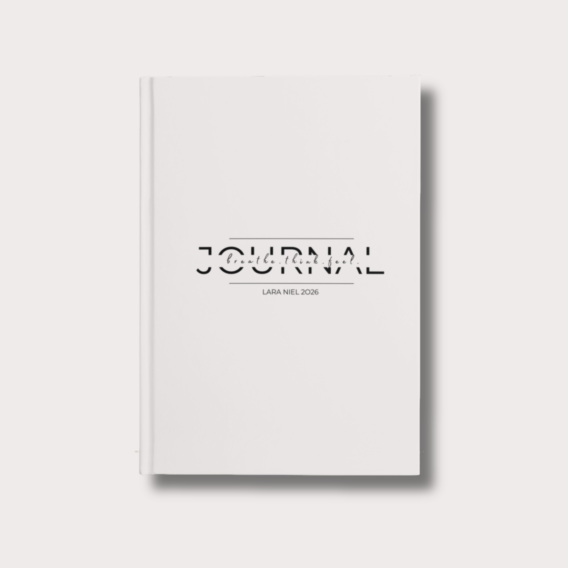 Journal A5 liniert, 100 Seiten, Hardcover in einem hellem Grau personalisierbar, minimalistisches Design