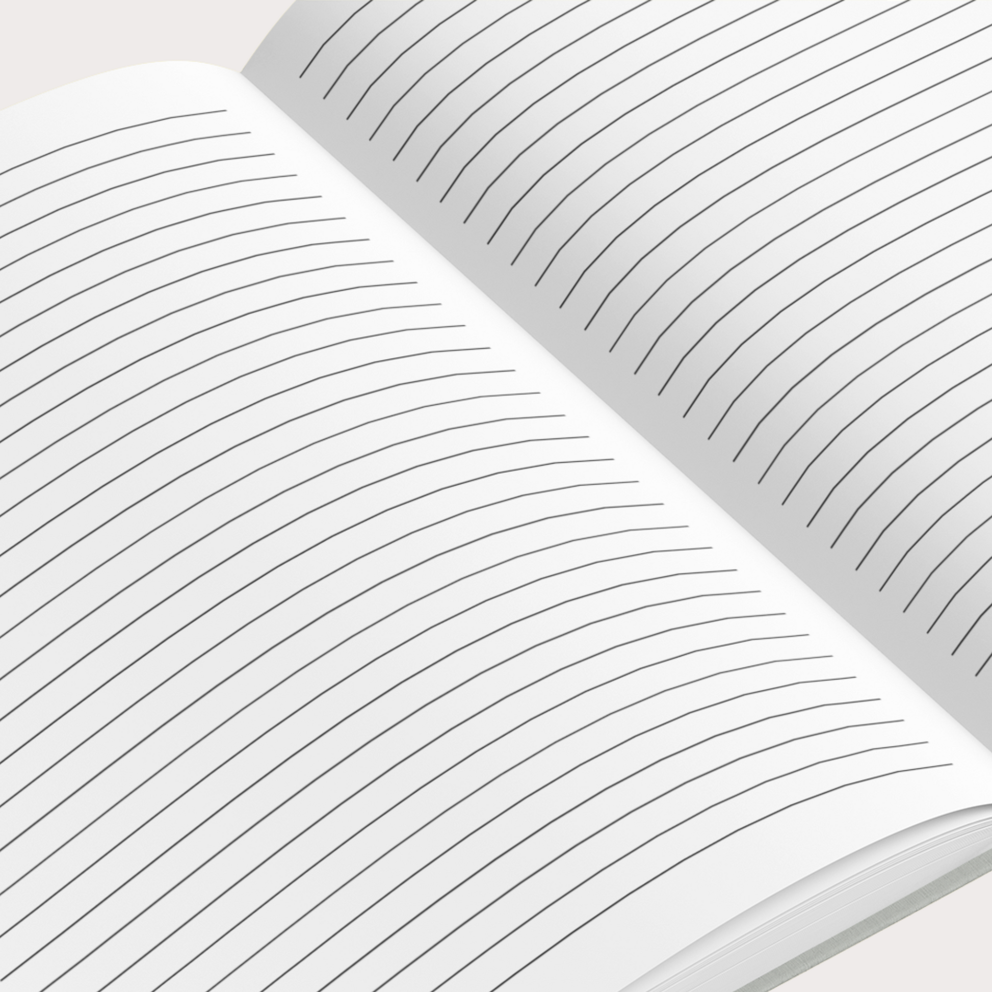 Journal A5 liniert, 100 Seiten, Hardcover in einem hellem Grau personalisierbar, minimalistisches Design