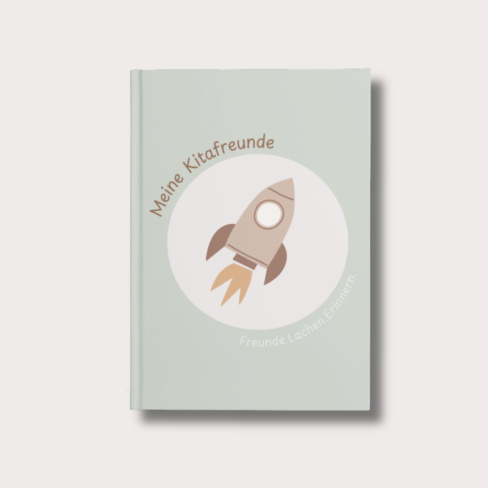 Kinderfreundliches Gästebuch Meine Kita-Freunde mit Rakete, sanfte Pastellfarben, verspieltes Design für Kinder