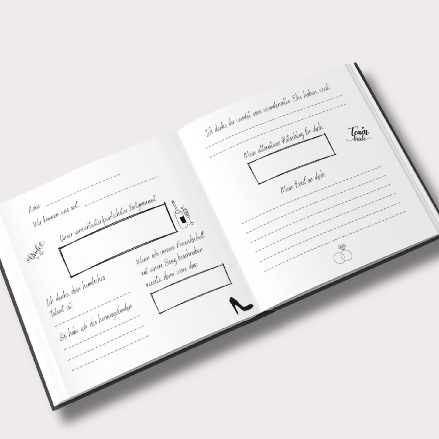 Junggesellinnenabschied Gästebuch zum Ausfüllen