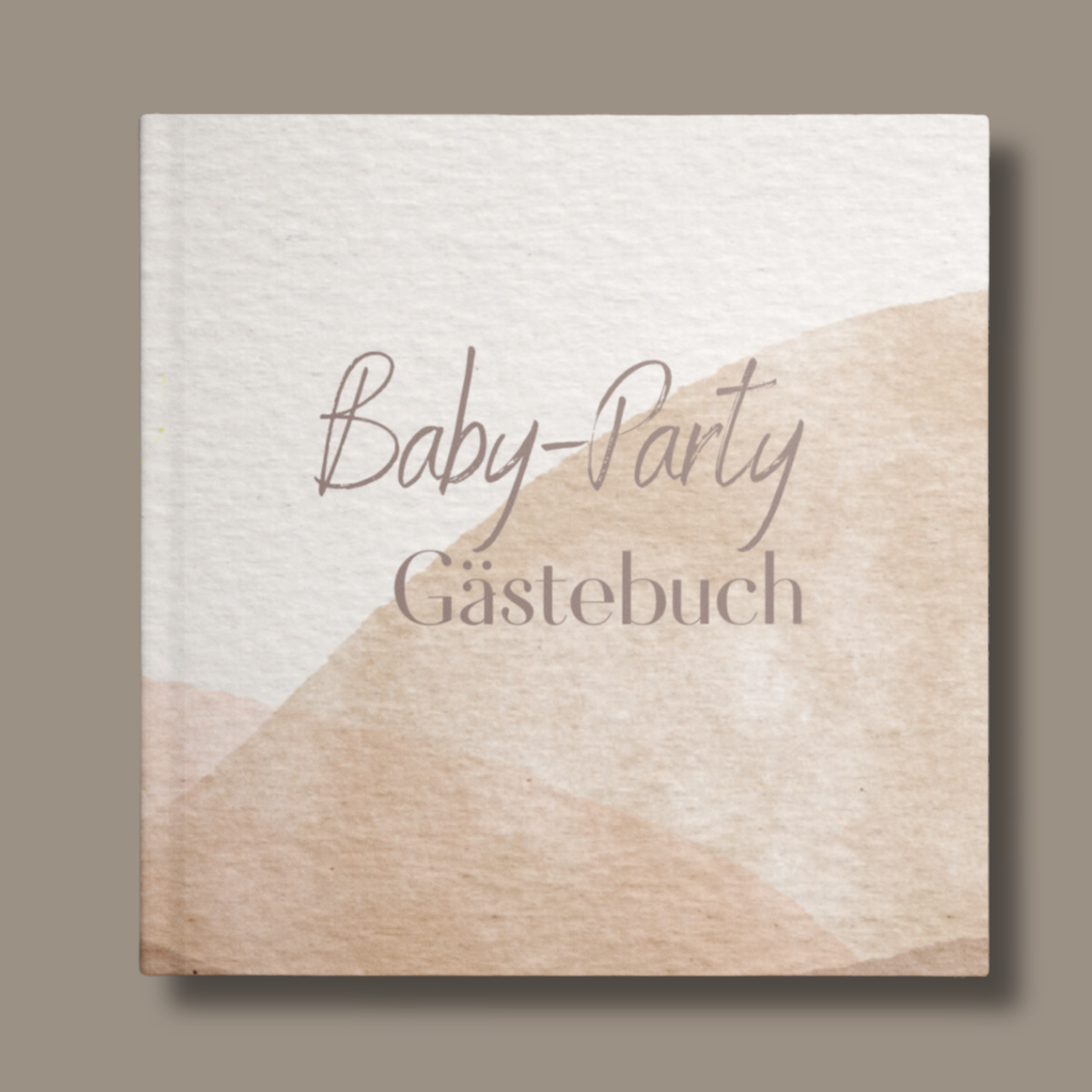 Babyparty-Gästebuch mit schlichtem Cover in Beige und Creme