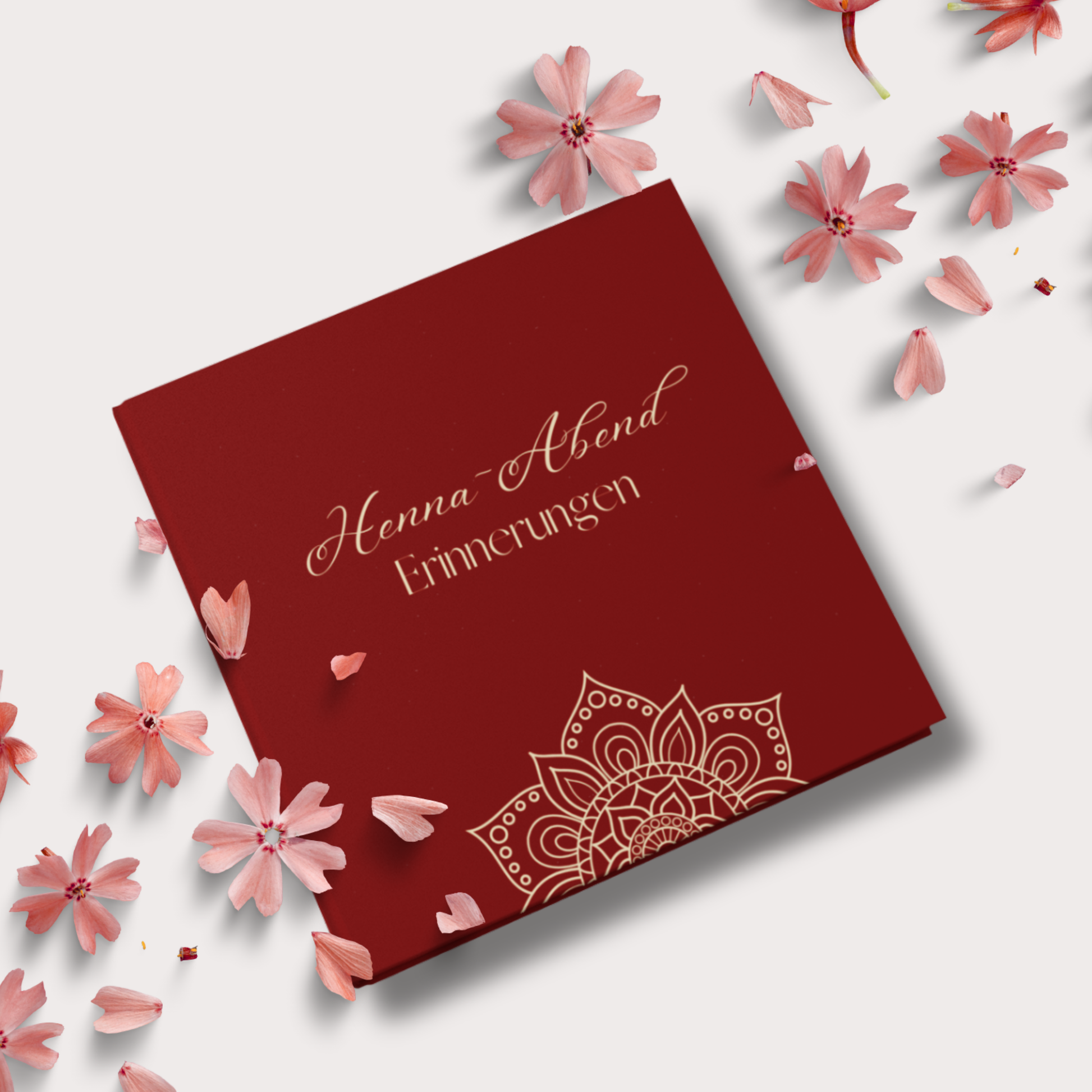 Henna-Abend Gästebuch in Weinrot ohne Personalisierung, schlichtes elegantes Design