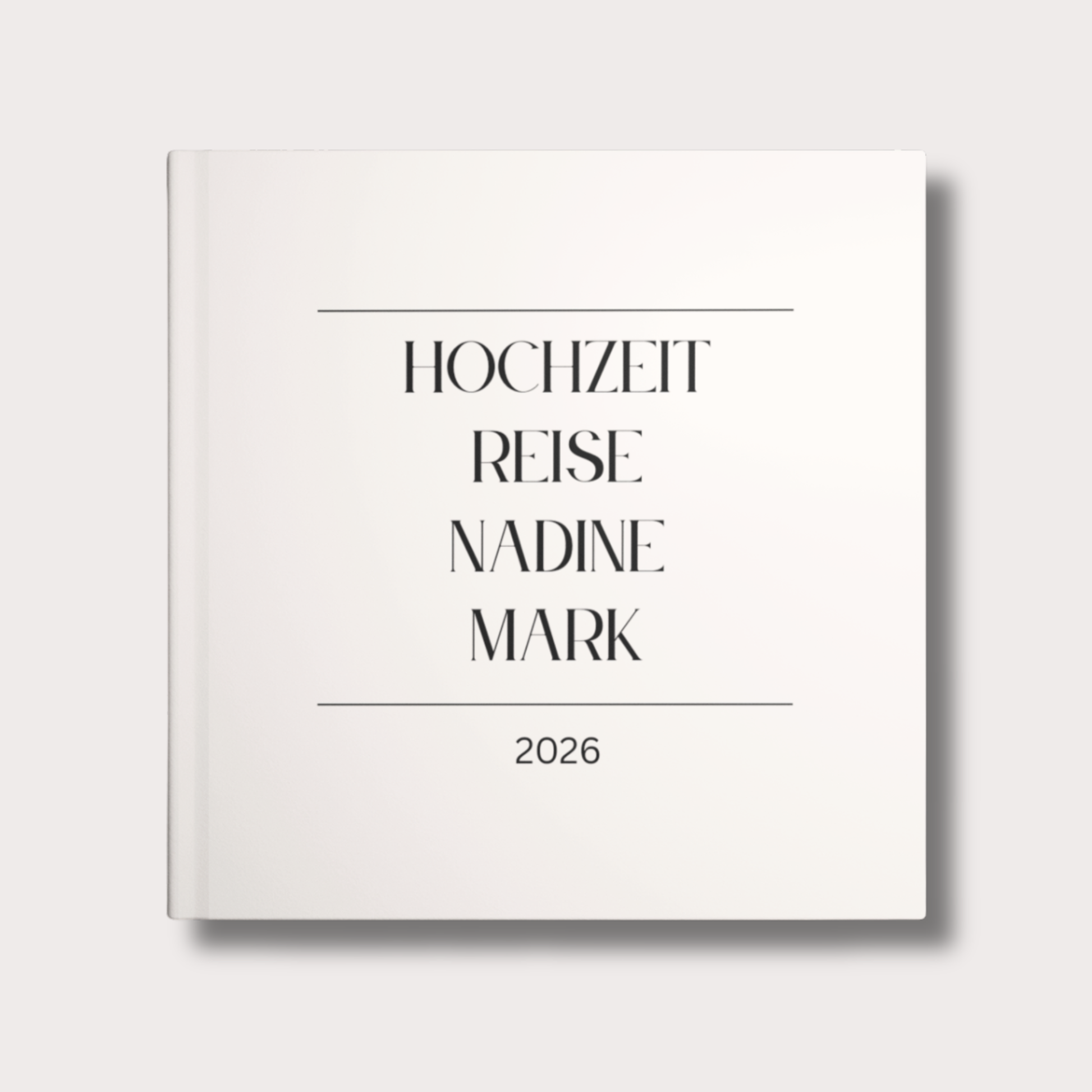 Personalisiertes Hochzeitsreise Tagebuch im minimalistischen Design mit Hardcover