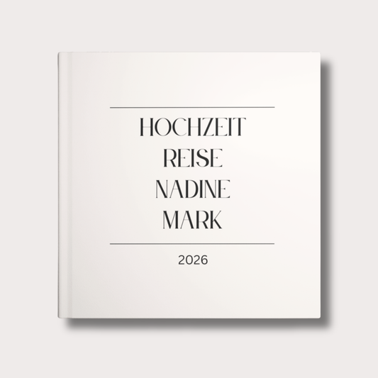 Personalisiertes Hochzeitsreise Tagebuch im minimalistischen Design mit Hardcover