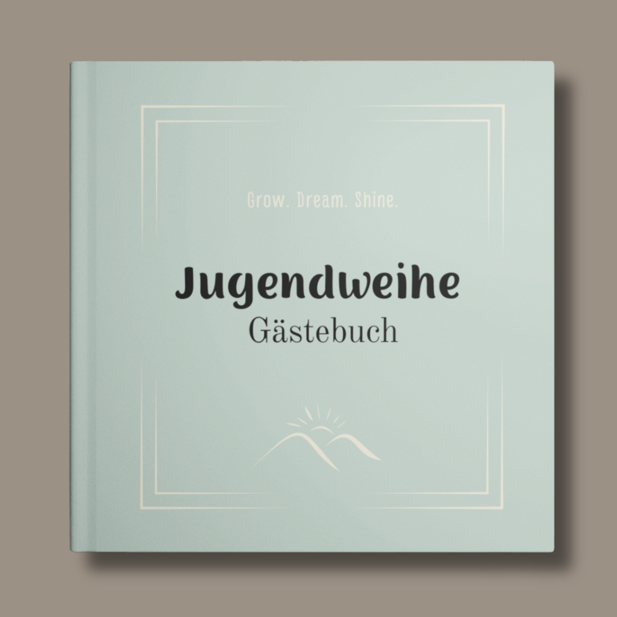 Mintgrünes Jugendweihe-Gästebuch mit schlichtem Schriftzug „Jugendweihe Gästebuch“