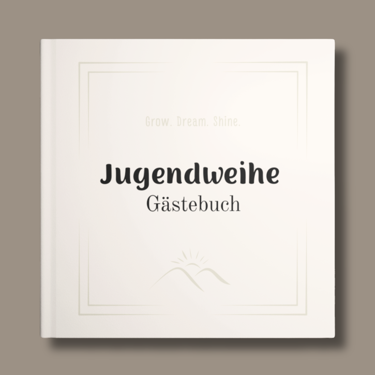 Sandfarbenes Jugendweihe-Gästebuch mit Schriftzug „Jugendweihe Gästebuch“