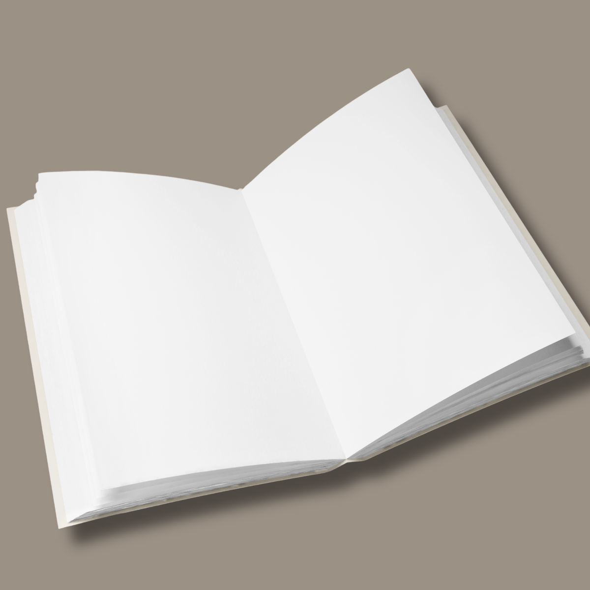 Aufgeschlagenes BOTAN Notizbuch mit 120 freien Blankoseiten zum Schreiben, Zeichnen und Gestalten