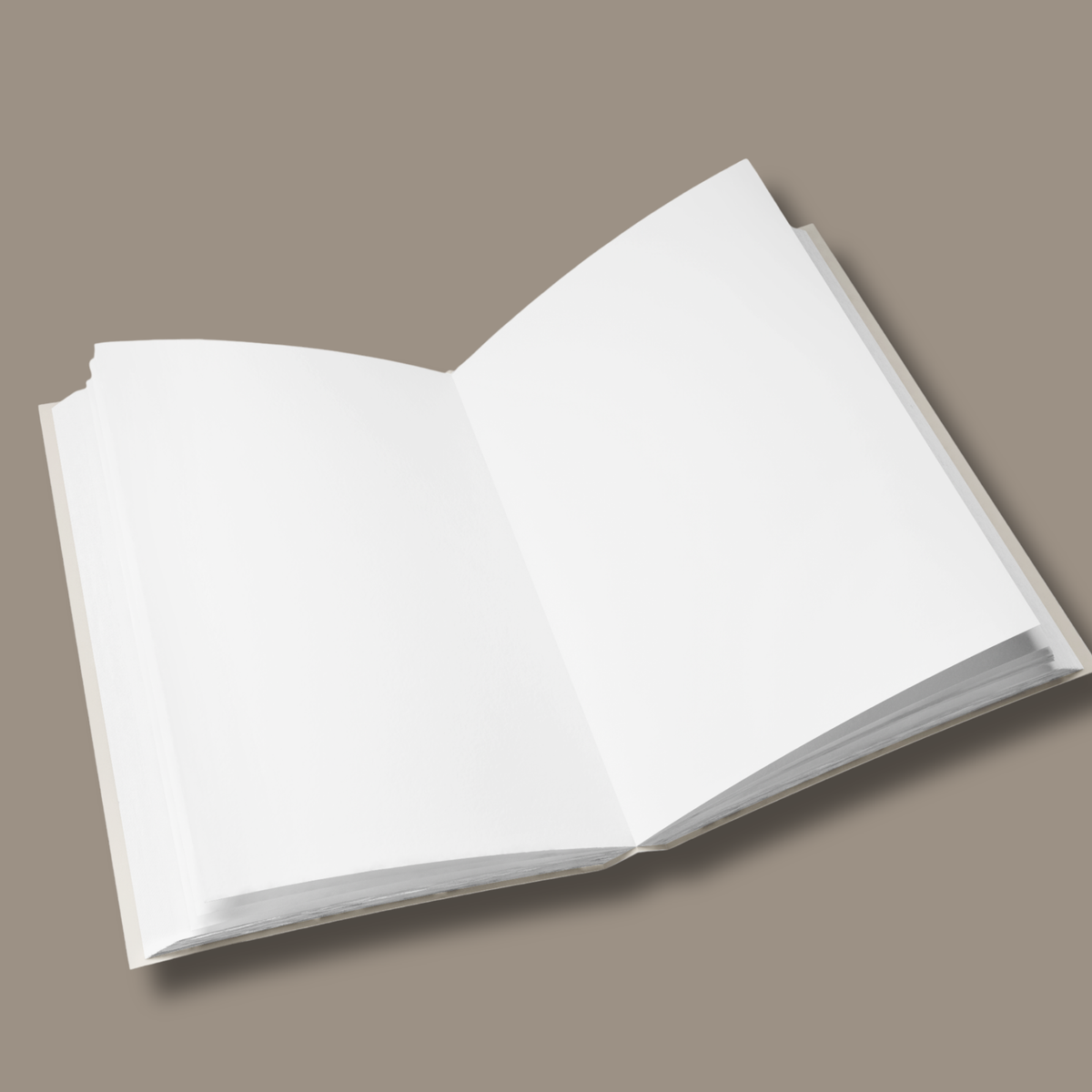 Aufgeschlagenes THE COUCHBOOK 02 mit blanko Innenseiten aus 120 g/m² Recyclingpapier zum freien Gestalten